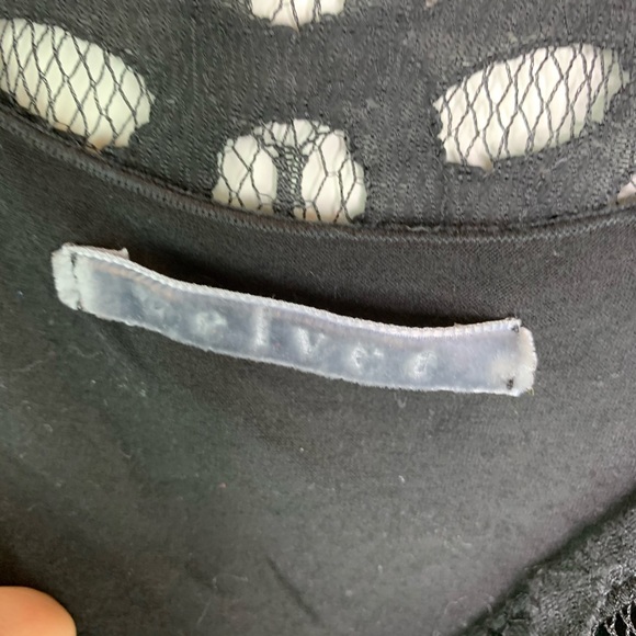 Velvet Black Lace Ruched Dress Medium A26 C38 - Picture 7 of 8